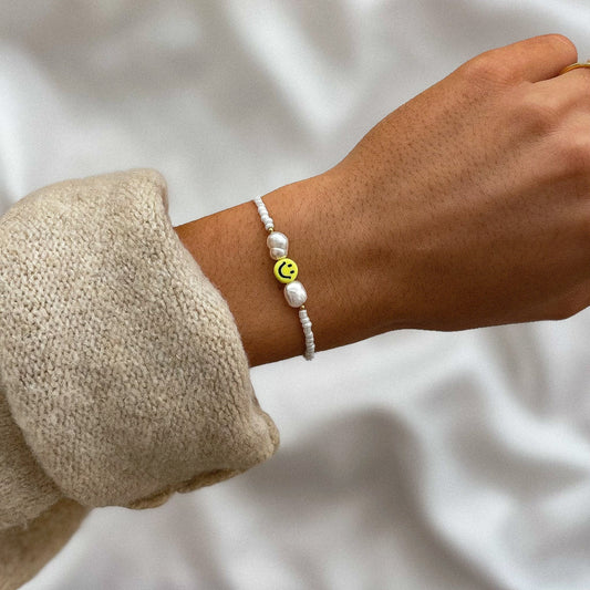 SMILEY Perlenarmband - Freundschaftsarmband - Geschenk zur Geburt, Muttertag, Geburtstag
